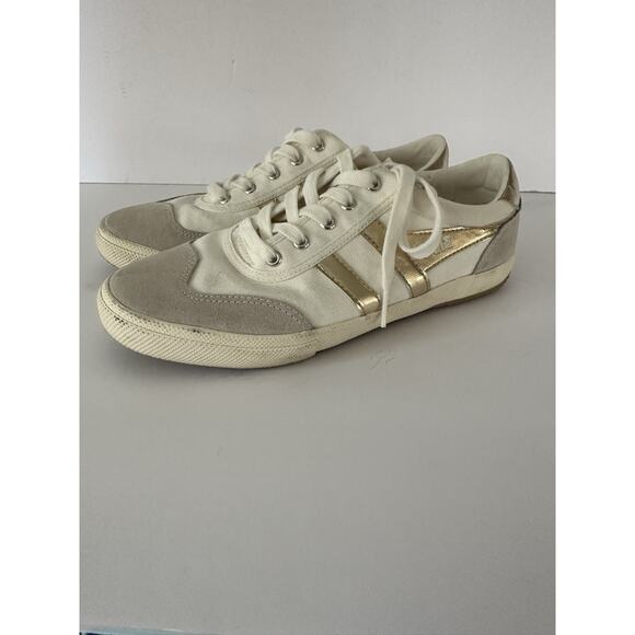 Gola Badminton Clas548 Casual Trainers Off White/Gold Size 8.5 - Picture 3 of 14